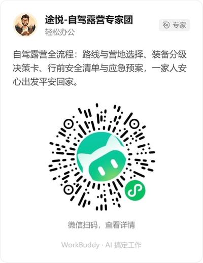 途悦-自驾露营专家团微信小程序码